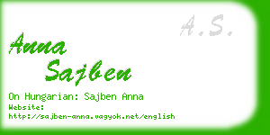 anna sajben business card